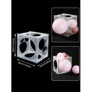 1set 11Holes Plastic Sizer Box, Minimalist Clear Measurement Tool For Party Balloon
