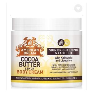 American Dream Lemon Cocoa Butter Cream For Skin Brightening and Fade Out, 453g / 16oz