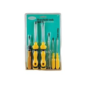 6-Piece Household Screwdriver & Voltage Tester Pen Tool Set - Yellow