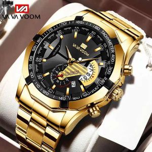 Vavavoom Gold Stainless Steel Chain Wristwatch