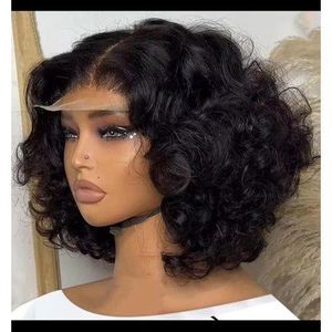 Soft short bouncy curl closure wig - 12"