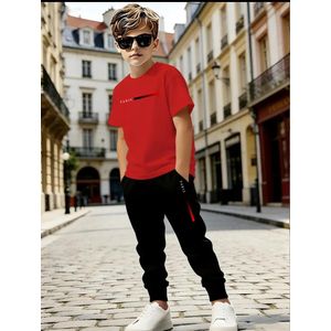 Children Graphic Co-Ord Set Stylish Half Sleeve T-Shirt & Cargo Pants Combo Joggers Comfortable Casual Clothing Outfit 