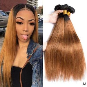Ombre Brown Straight Hair 4Bundles Deal Ombre