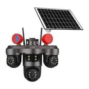 3 Lens 4G Solar CCTV Camera – Wireless Outdoor PTZ Security Camera with Night Vision, Motion Detection, SIM Card & V380 Pro App big lense 3 autor rotating screem