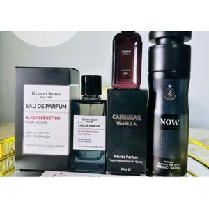 Fragrance Combo Gift Set Perfume of 3 in 1 of  Black Seduction Pour Homme 100ml,  Vanilla Mini EDP 25ml and Now Body Spray (the perfect combo for men)