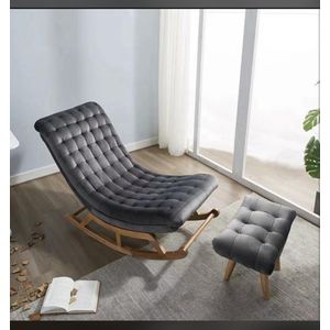 Modern Luxury Rocking Lounge Chair with Ottoman (Footstool)