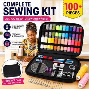 WEJESS Portable Sewing Kit for Home & Travel - 100pcs Essential Repair Tools - Emergency Button & Clothing Fix - Professional Quality (Best for Beginners & Students)