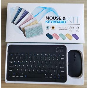 Wireless Bluetooth Keyboard & Mouse Combo black– Rechargeable Slim & Silent, Universal Compatibility