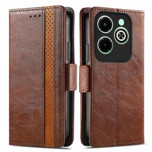 For Infinix Hot 40i Leather Phone Case(Brown)
