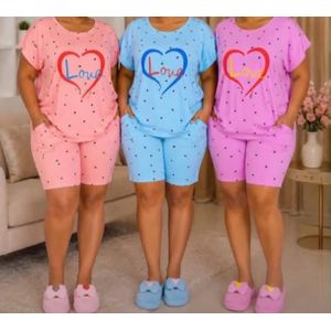 1 Set - Beautiful Ladies Pure Cotton Top and Short Night Wears - Colour Will Be Served As Available