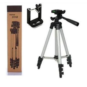 Portable Camera Tripod Stand with Universal Phone Holder Mount Clip – 42-Inch Lightweight Aluminum Travel Tripod for iPhone, Android, DSLR, Gopro Video Recording, Vlogging & Live Streaming