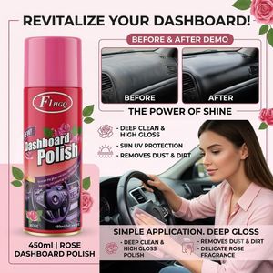Active SHINY Car Dashboard Polish Spray ROSE SCENT- Cleans, Shines & Protects Car Interior Trim Restores Luster Interior Car Cleaner Dashboard Polish Restorer Car Polish Spray for car dashboard leather car interior polish