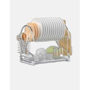 16 plates 2 layers stainless steel dish drainer 