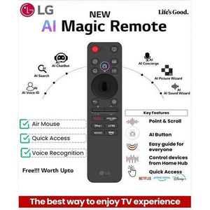 LG Original Smart Replacement AI Magic Remote Control for All Series: OLED, QNED, UHD, LED, LCD (MR25GA-With Voice)
