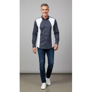  office Shirt for men - Grey and white 