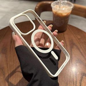 iPhone 15 Pro Max Transparent MagSafe Armor Case Shockproof Anti-Scratch Wireless Charging Protective Cover