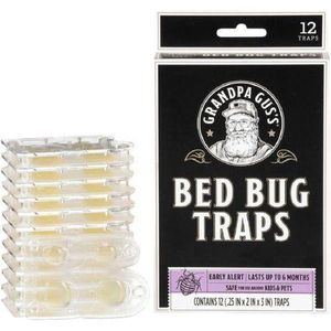 Grandpa Gus's  Bed Bug Glue Traps for Home & Travel, Early Detection, Lasts up to 6 Months, Small & Discreet Patented Crush-Proof Design (Pack o