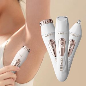 “Women’s 3-in-1 Multi-Functional Electric Shaver – USB Fast Charging, Smart LCD Display, Painless Hair Removal for Armpits, Legs, Bikini Area, Eyebrow Trimmer & Nose Hair Trimmer for Home Use”