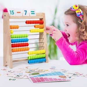 10 Row Children Early Learning mathematics. Addition and Subtraction counting Wooden Rack