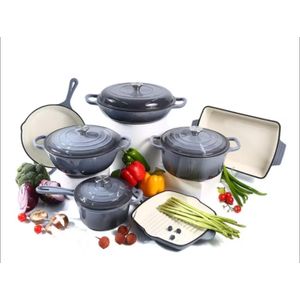 Original Heavy Duty Enamel Cast Iron 11 pcs Cookware Set 