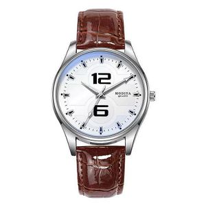 Mens Analog Quartz Wristwatch with Brown Leather Strap - Casual Business Watch with Big Arabic Numerals for Men, Boys, Sport & Daily Wear