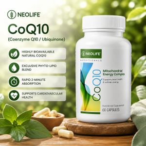 Neo All natural GNLD Neolife CoQ10 (Coenzymes Q10 or ubiquinone) - 60 Capsules. Ubiquinol Coq10 for Healthy Heart Function and Energy Production