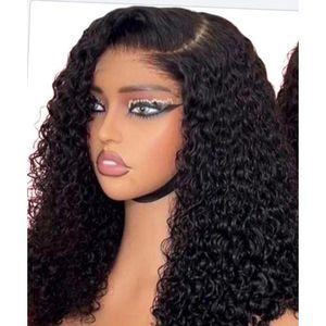 Quality curly hair wig with 5*5 c part closure 16 inches