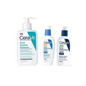 Cerave Acne Control Cleanser & AM + PM Facial Moisturizing Lotion