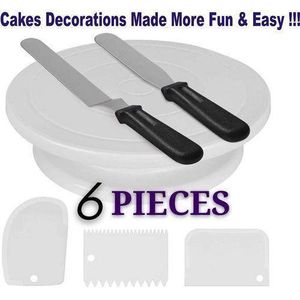 Cake decorating turntable pilate knife and scraper