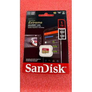 Quality SanDisk Extreme 1TB microSDXC Memory Card - Up To 190MB/s Read, 130MB/s Write, UHS-I U3 V30 A2 - 4K UHD