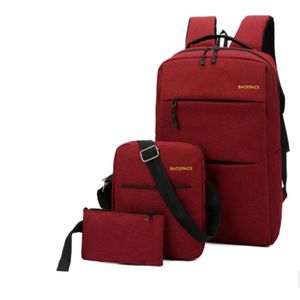 Anti Theft Laptop Bag USB Interface Backpack Durable Red