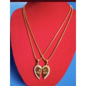 Two Chains With Best Friend Pendant Gold