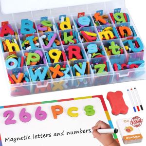 260PCS Magnetic Alphabet Letters & Numbers Learning Set with Double-Sided Magnetic Whiteboard