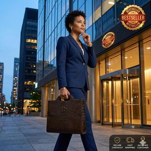 2026 MEN'S TREND Genuine Leather Business Laptop Bag for Men Crocodile Pattern Briefcase Stylish Shoulder Messenger Bag Work Bag