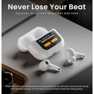 TWS A9 Pro Airpòd - Smart Screen Touch TWS, Noise Cancellations Earphones, ANC(32dB), Smart Touch Display True Wireless Buds, Type-C Fast Charging, Bluetooth 5.4, Find My Earbuds, 4 Mics ENC For Clear Calling, Transparency Mode,EQ Mode,Gaming Heaphone - Black