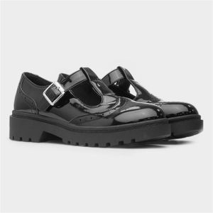 Lilley Girls Patent T bar School buckle Shoes