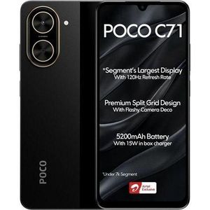 Poco C71-6.88",64GB/4GB,4G,Dual SIM,Fingerprint,5200mAh-Black