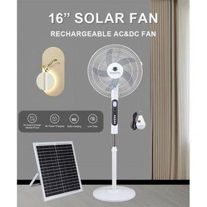 Miratec 16 Inches AC/DC Solar Rechargeable Fan + 25W Panel & A Bulb