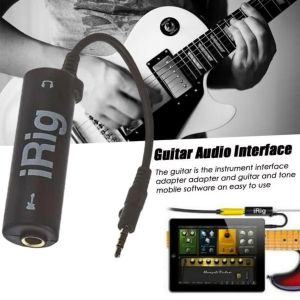 Guitar Interface Converter 3.5mm Audio Cable With Low Background Noise High Fidelity Frosted Anti Scratch Feature Mobile Amplifier and Effects Rig System For Recording & Practice