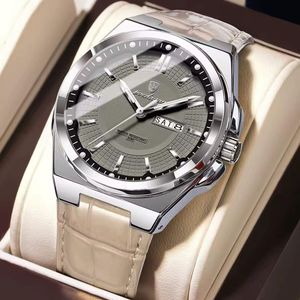 POEDAGAR Premium leather wrist Watch 