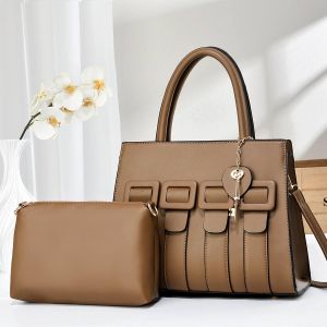 Collection Store Luxury 2-Piece Women's Handbag Set with Matching Shoulder Bag –  Red