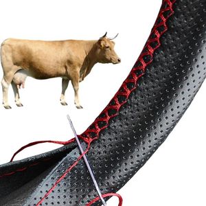 Leather Steering Wheel Cover For Car Braiding Steering Wheel Protector Covers Anti Scratch Steering Accessories