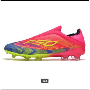 Men's Football Soccer Cleats – Red, Blue & Neon Green