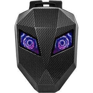 Loy Bags Carbon fibre LED Backpack 19", Animated Digital Backpack with Programmable Moving Eyes, Perfect Tech Gear for Style and Fun APP CONTROL