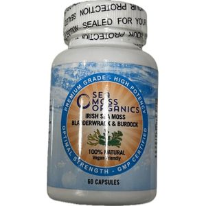 Sea Moss Organics  Sea Moss Bladderwrack  Burdock Root 120 Capsules