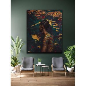 Splash paint black model wallart framed canvas