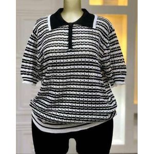 BLACK AND WHITE  COLLAR TOP FOR LADIES