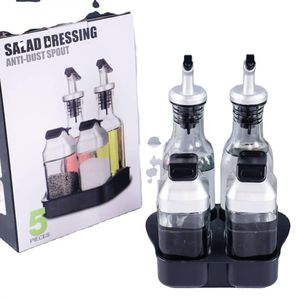 4Pcs Oil & Vinegar, Salt & Pepper Bottle Set
