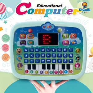 Digabi Kid Tablet Toddler Learning Pad Interactive Toy with Screen -Educational Toys Fun Gifts -Music/Piano/ABC/Numbers/Words/Spell/Animals - for Boys&Girls 3+ (Blue)