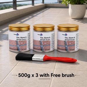 Waterproof transparent sealant for bathrooms, terrace, pools- 500ml x 3